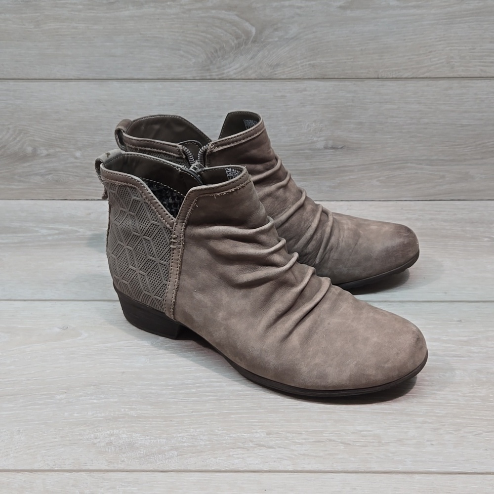 Cobb Hill by Rockport Ankle Leather Boots Heels shoes sz 7